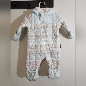 The North Face Thermoball Snowsuit 3-6M Light Blue/Cream MSRP $180